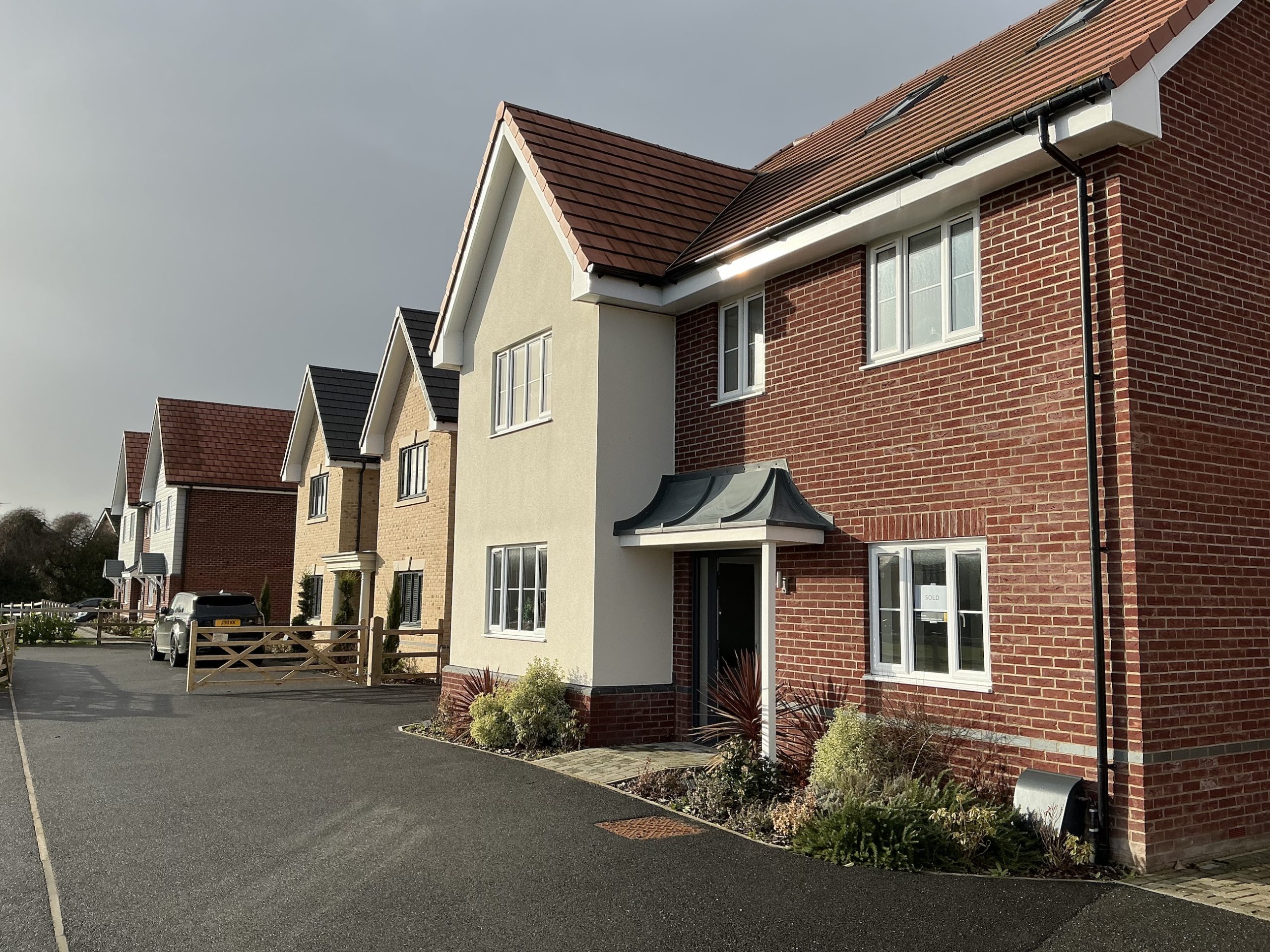 Row of new build houses