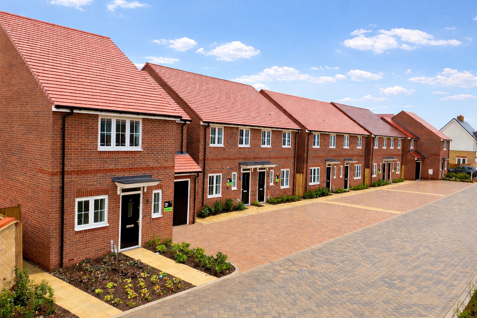 Row of new build houses